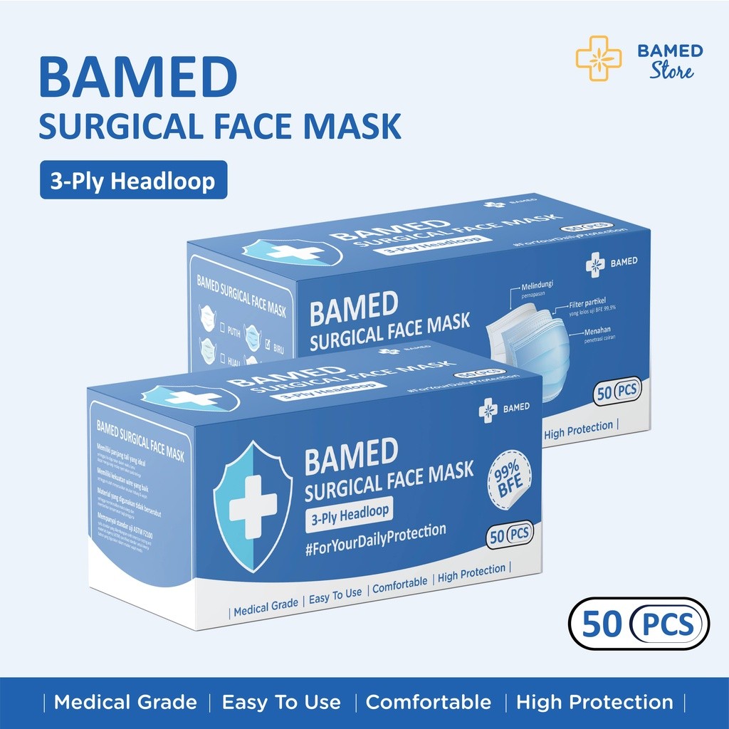Bamed Surgical Mask 3-PLY 50'S